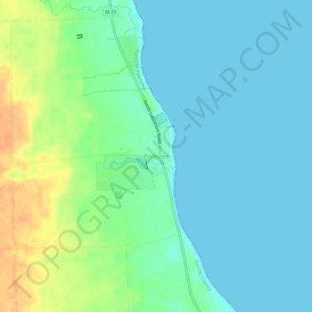 Forester topographic map, elevation, terrain