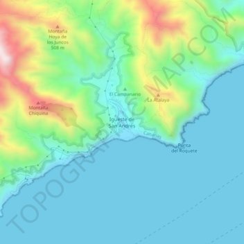 Anaga topographic map, elevation, terrain