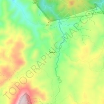 Faxinal topographic map, elevation, terrain