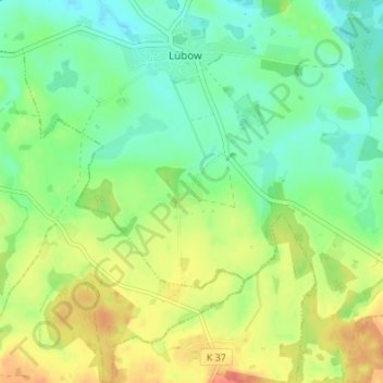 Wietow topographic map, elevation, terrain