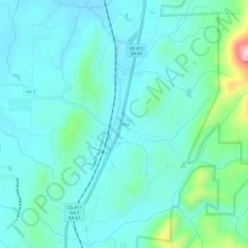 Cisco topographic map, elevation, terrain