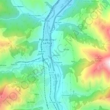 El Corraón topographic map, elevation, terrain
