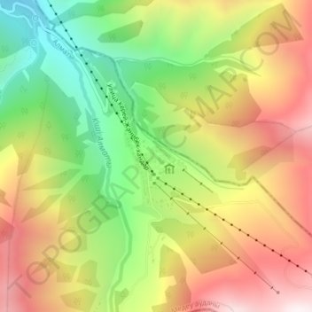 Шымбулак topographic map, elevation, terrain