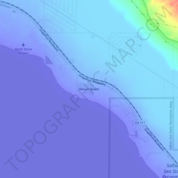 Desert Beach topographic map, elevation, terrain