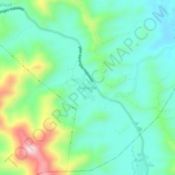 Bahagia topographic map, elevation, terrain