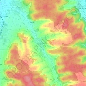 Edelstetten topographic map, elevation, terrain