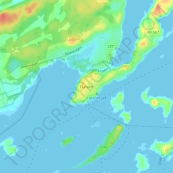 Dalarö topographic map, elevation, terrain