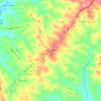 Panton Hill topographic map, elevation, terrain