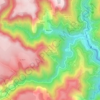 La Viale topographic map, elevation, terrain