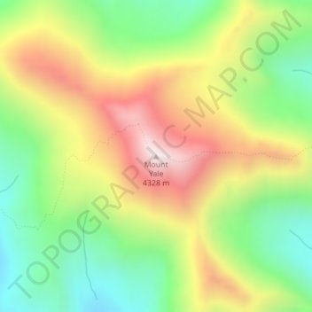 Mount Yale topographic map, elevation, terrain