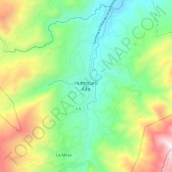 Humocaro Alto topographic map, elevation, terrain