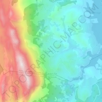 Belwazen topographic map, elevation, terrain