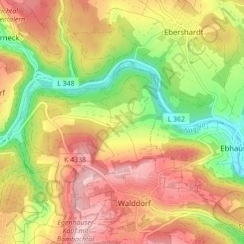 Monhardt topographic map, elevation, terrain