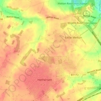 Beckhithe topographic map, elevation, terrain