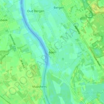Aijen topographic map, elevation, terrain