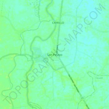 San Pelayo topographic map, elevation, terrain