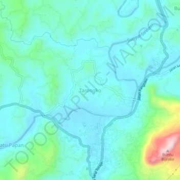Tarongko topographic map, elevation, terrain