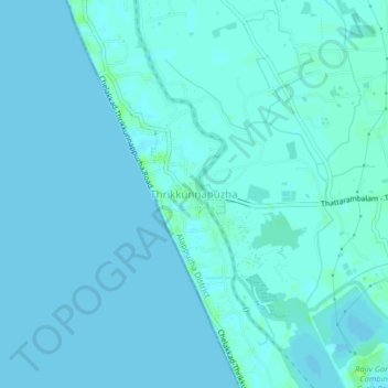 Thrikkunnapuzha topographic map, elevation, terrain