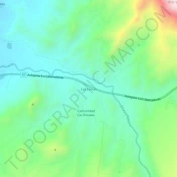 Las Lomas topographic map, elevation, terrain