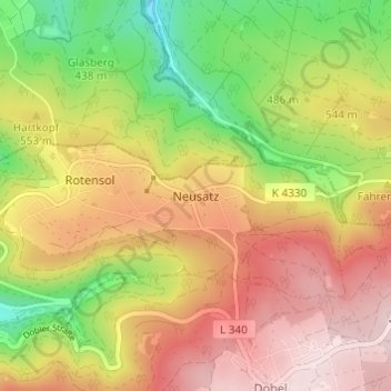 Neusatz topographic map, elevation, terrain