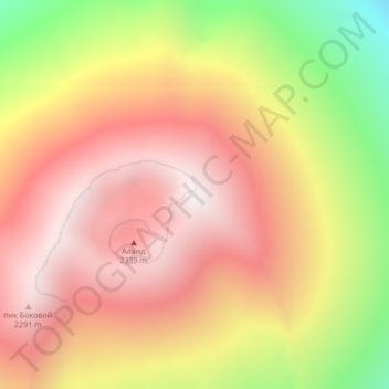 Alaid topographic map, elevation, terrain