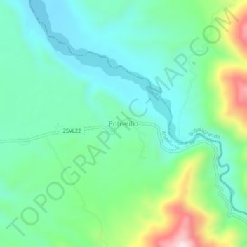 Potrerillo topographic map, elevation, terrain