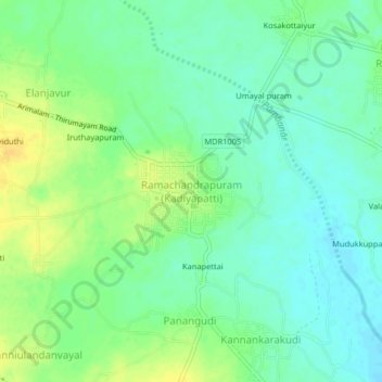 Ramachandrapuram (Kadiyapatti) topographic map, elevation, terrain