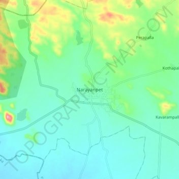 Narayanpet topographic map, elevation, terrain
