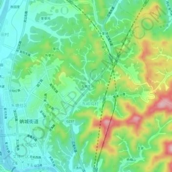 孔家庄 topographic map, elevation, terrain