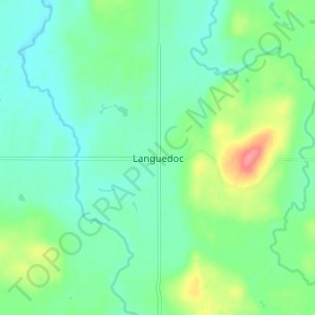 Languedoc topographic map, elevation, terrain
