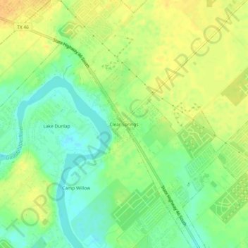Clear Springs topographic map, elevation, terrain