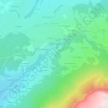 La Croze topographic map, elevation, terrain