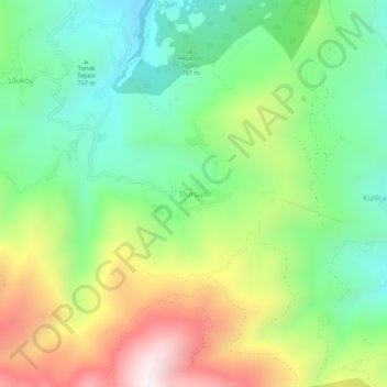 Dursun topographic map, elevation, terrain