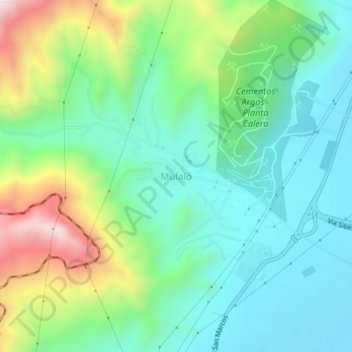 Mulaló topographic map, elevation, terrain