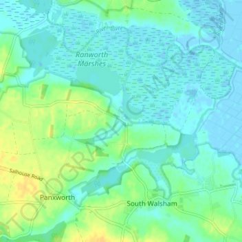 Ranworth topographic map, elevation, terrain