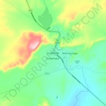 Smithfield topographic map, elevation, terrain