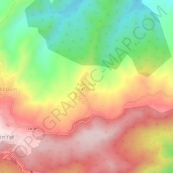 Aguemoune n'Ath Amar topographic map, elevation, terrain