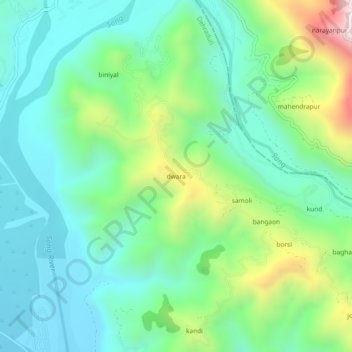 dwara topographic map, elevation, terrain