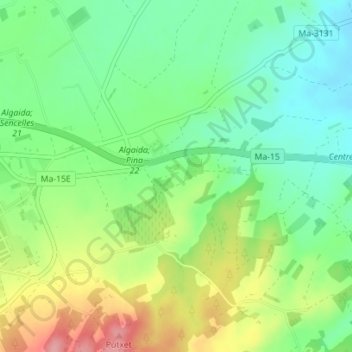 Son Cortana topographic map, elevation, terrain