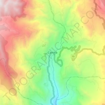 Cerrito topographic map, elevation, terrain