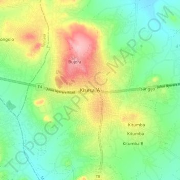 Kisesa 'A' topographic map, elevation, terrain