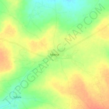 Miena topographic map, elevation, terrain
