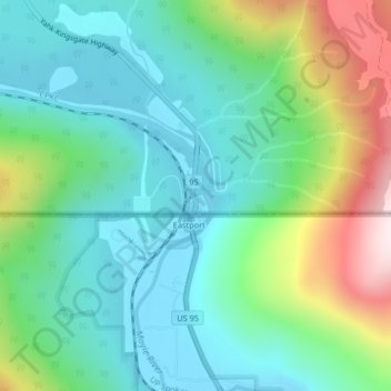 Kingsgate topographic map, elevation, terrain