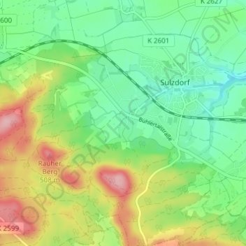 Schwarzenlache topographic map, elevation, terrain