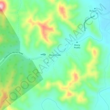 Many Peaks topographic map, elevation, terrain