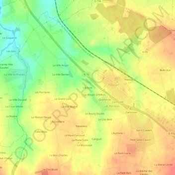 L'Ecluse topographic map, elevation, terrain