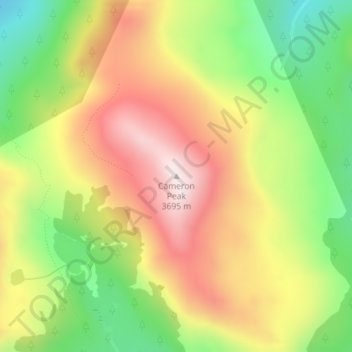 Cameron Peak topographic map, elevation, terrain