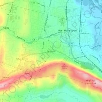 Garnerville topographic map, elevation, terrain