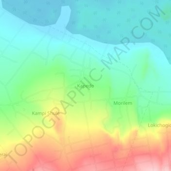 Kapedo topographic map, elevation, terrain