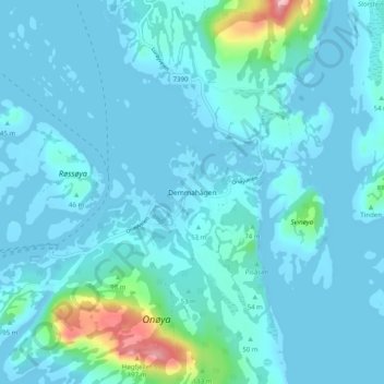 Demmahågen topographic map, elevation, terrain